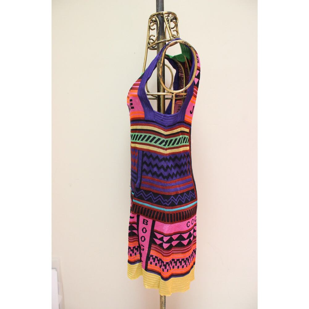 Missoni Chevron Colorful Jungle Words Knit Dress Size 40/US 4 - Picture 2 of 12